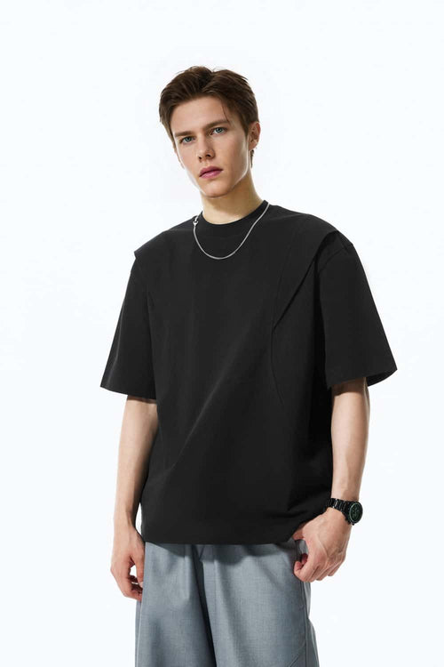Deconstructed Heavyweight Patchwork Tee - Black