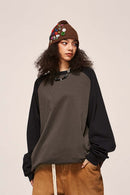 Color-Block Raglan Heavyweight Long-Sleeve - Coffee