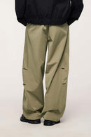 Elastic Pleated Cargo Pants - Green