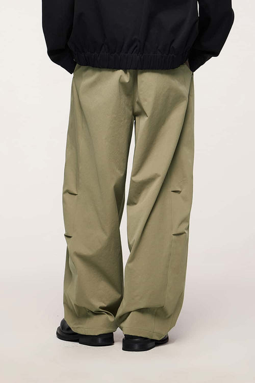 Elastic Pleated Cargo Pants - Green