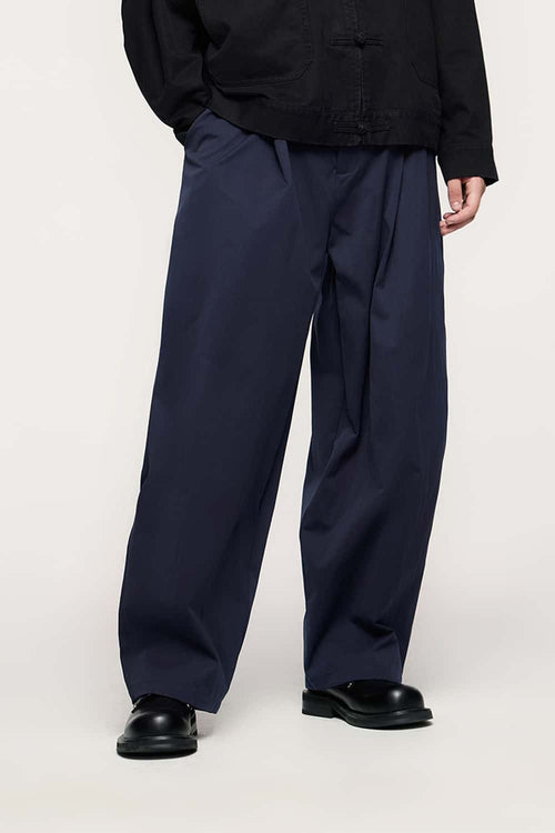 Elastic Pleated Cargo Pants - Royal Blue