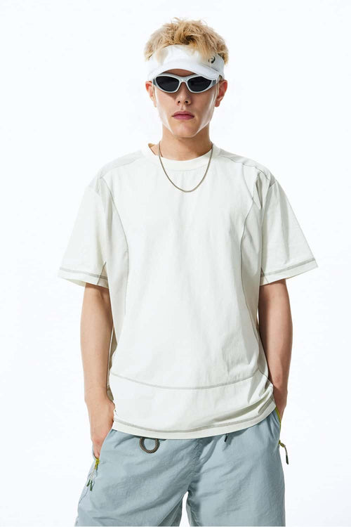 Cooling Graphic Patchwork Active Tank - White