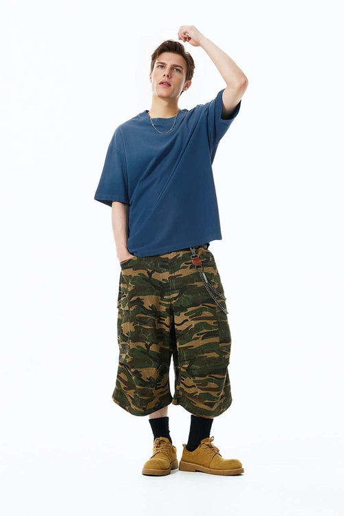 Heavyweight Gradient Washed Cotton Tee - Blue