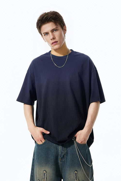 Heavyweight Gradient Washed Cotton Tee - Deep Purple