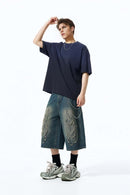 Heavyweight Gradient Washed Cotton Tee - Deep Purple
