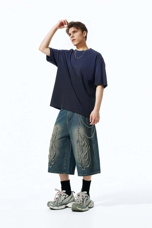 Heavyweight Gradient Washed Cotton Tee - Deep Purple