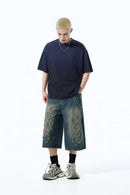 Heavyweight Gradient Washed Cotton Tee - Deep Purple