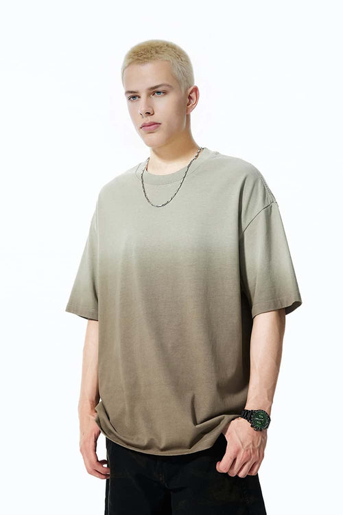 Heavyweight Gradient Washed Cotton Tee - Khaki