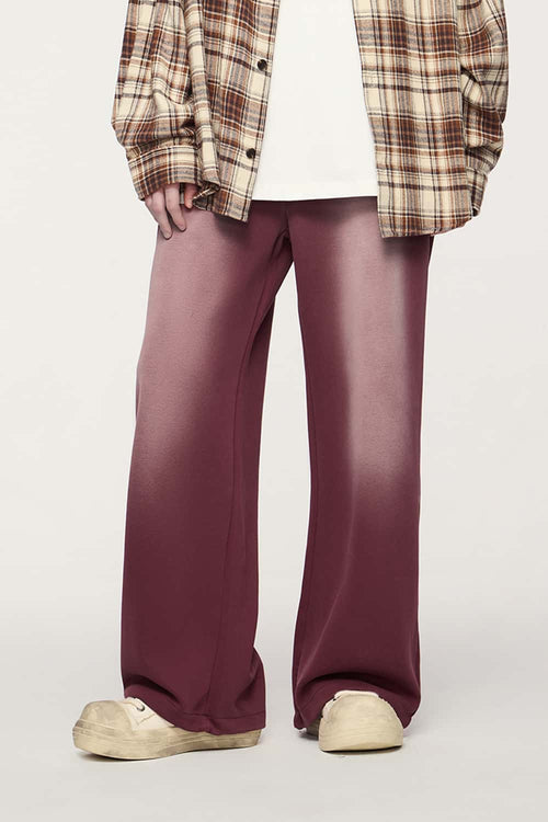 Active Gradient Wide-Leg Sweatpants - Burgundy