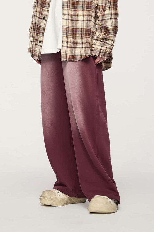 Active Gradient Wide-Leg Sweatpants - Burgundy