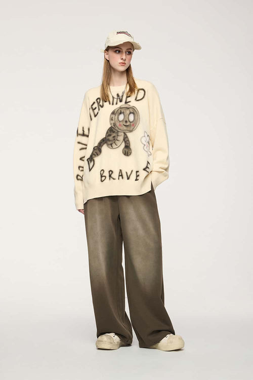Active Gradient Wide-Leg Sweatpants - Coffee