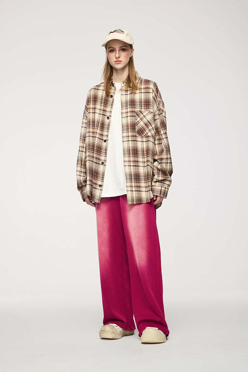Active Gradient Wide-Leg Sweatpants - Rose Red