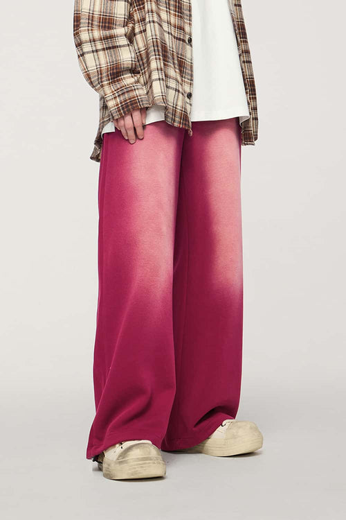 Active Gradient Wide-Leg Sweatpants - Rose Red
