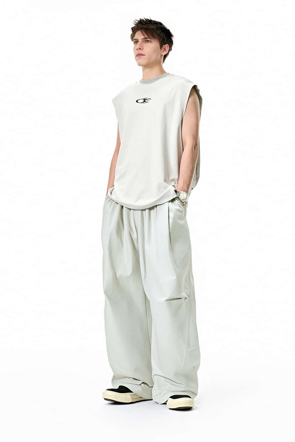 4-Way Stretch Quick-Dry Cooling Paratrooper Wide-Leg Pants
