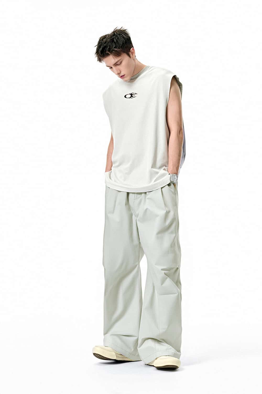 4-Way Stretch Quick-Dry Cooling Paratrooper Wide-Leg Pants