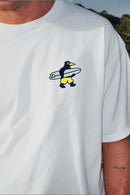 Breathable Embroidered Graphic Streetwear Tee - White