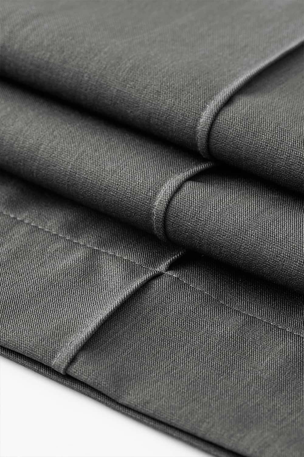 Curved Pleat Wide-Leg Cleanfit Workwear Trousers