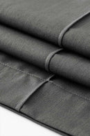 Curved Wide-Leg Trouser Pants - Gray