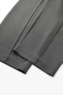 Curved Wide-Leg Trouser Pants - Gray