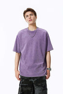 Distressed Snow-Washed Heavyweight Tee - Light Purple