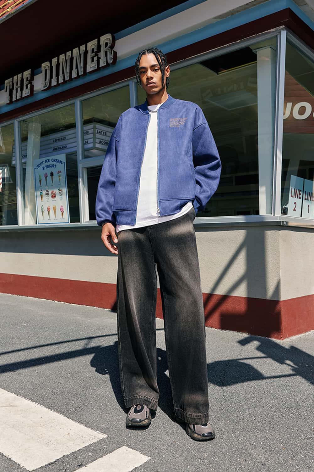 Vintage Washed Straight-Leg Denim Jeans