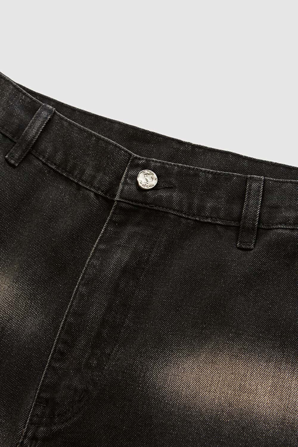 Vintage Washed Straight-Leg Denim Jeans