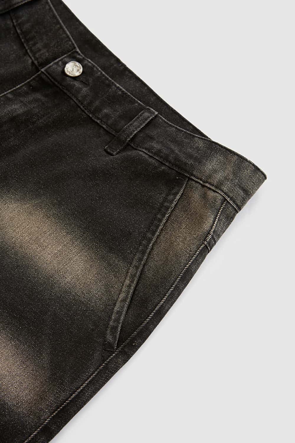 Vintage Washed Straight-Leg Denim Jeans