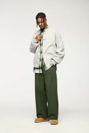 Garment-Dyed Workwear Cargo Pants - Military Green