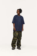 Heavyweight Faux-Suede Short Sleeve Tee - Royal Blue