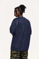 Heavyweight Faux-Suede Short Sleeve Tee - Royal Blue