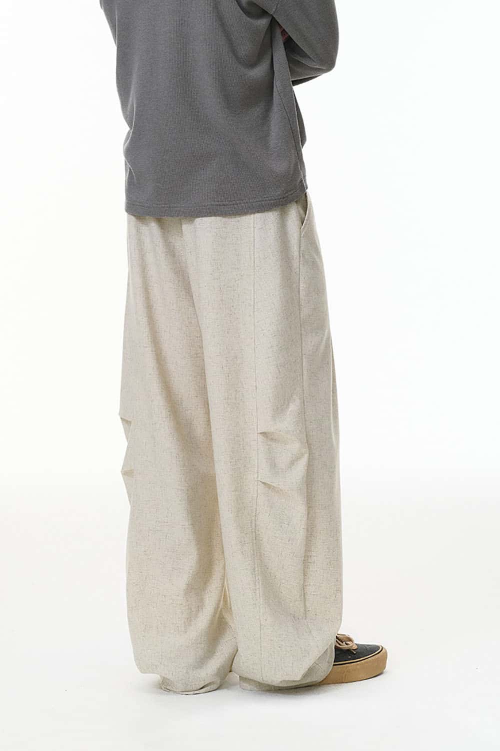 Linen Wide-Leg Pants _ Relaxed Fit Casual Trousers