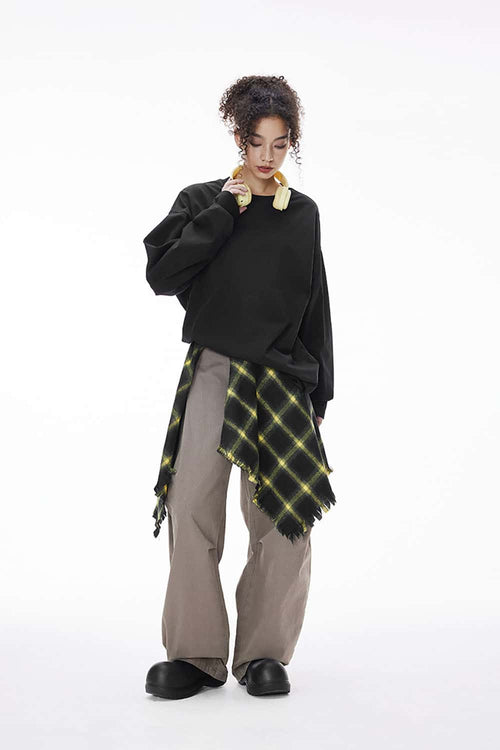 Structured Stretch Long-Sleeve Tee - Black