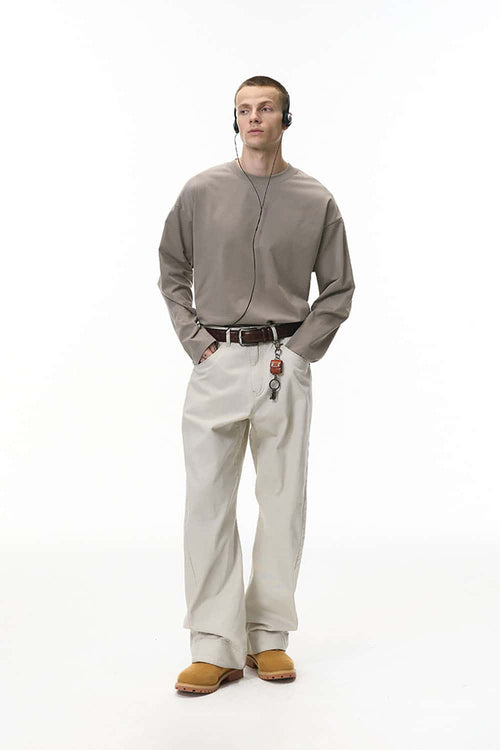 Structured Stretch Long-Sleeve Tee - Heather Gray