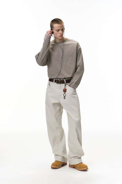 Structured Stretch Long-Sleeve Tee - Heather Gray