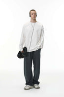 Structured Stretch Long-Sleeve Tee - White