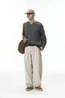 Deconstructed Multi-Pocket Cargo Pants - Light Gray