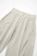 Deconstructed Multi-Pocket Cargo Pants - Light Gray