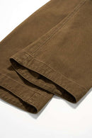 Washed 3D Curved Cargo Pants - Brown