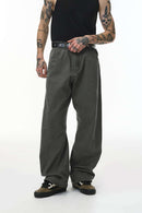 Washed 3D Curved Cargo Pants - Dark Gray