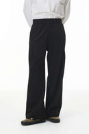 Deconstructed Twill Curved Pants - Active Black