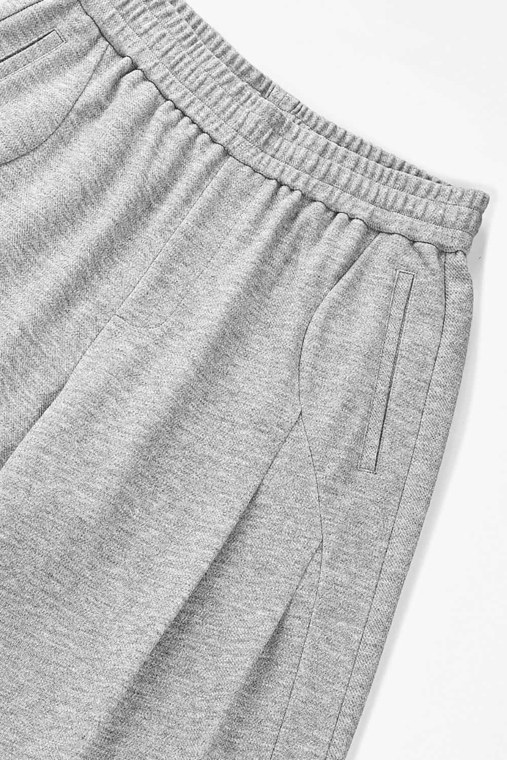 Twill Deconstructed Wide-Leg Pants _ Relaxed Fit Curved Seam Casual Trousers