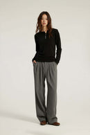 Breathable Lyocell Henley Long-Sleeve Tee - Black