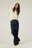 Breathable Lyocell Henley Long-Sleeve Tee - Rice Apricot