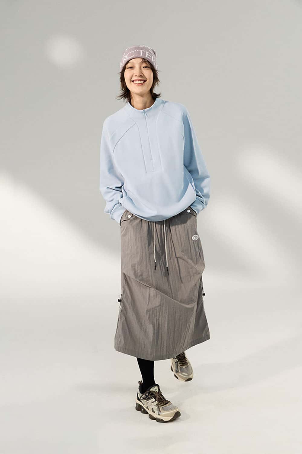 Lycra Pique Stretch Half-Zip Sweatshirt _ Comfortable Warm Lightweight Pullover