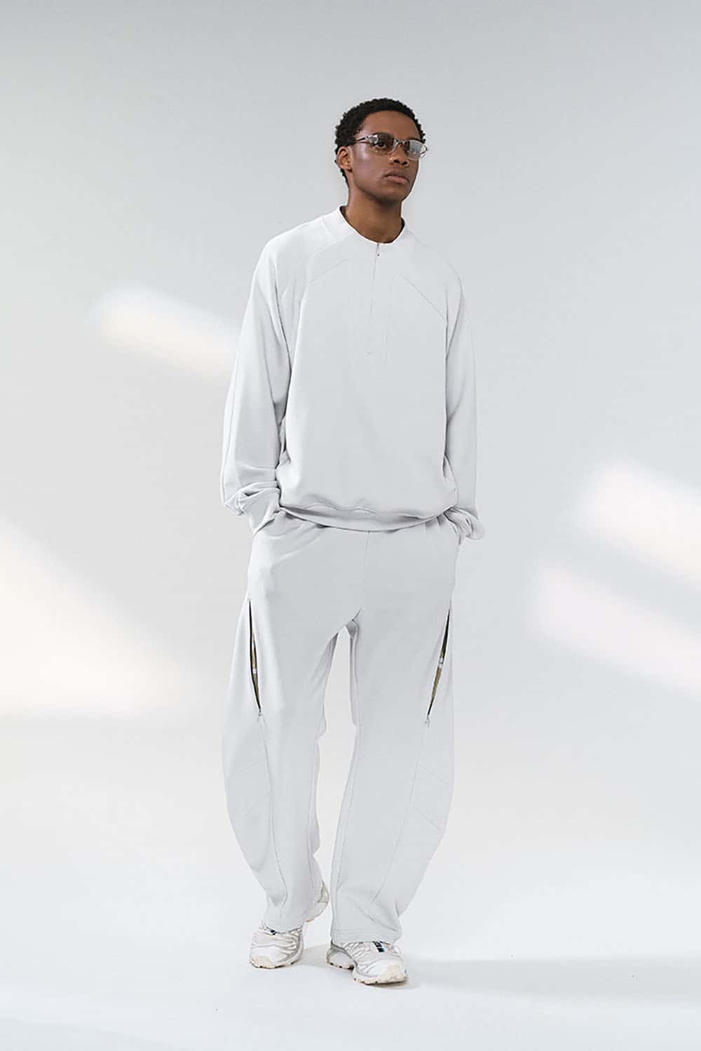 Lycra Pique Stretch Half-Zip Sweatshirt _ Comfortable Warm Lightweight Pullover