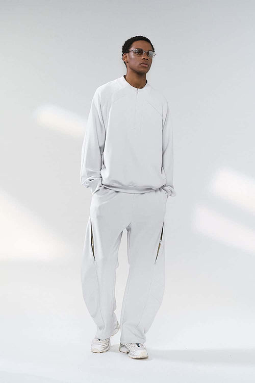 Performance Half-Zip Active Sweatshirt - Light Gray
