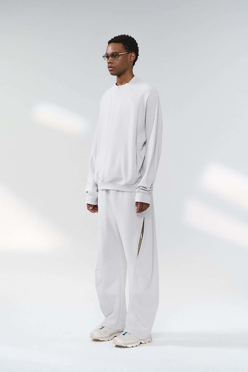 Lycra Pique Stretch Half-Zip Sweatshirt _ Comfortable Warm Lightweight Pullover