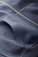 Reversible Contrast Zip Cropped Hoodie - Denim Blue