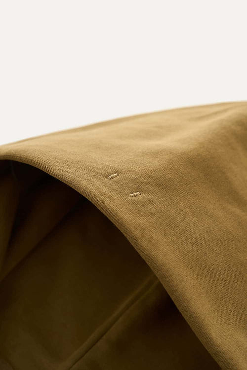 Textured Cropped Pullover Hoodie - Brown