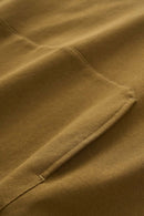 Textured Cropped Pullover Hoodie - Brown